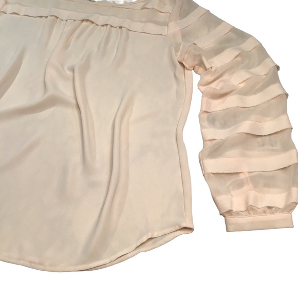 LOFT - Semi Sheer Light Apricot Long Sleeve Blouse - S (Fits like A Medium) - Picture 15 of 16
